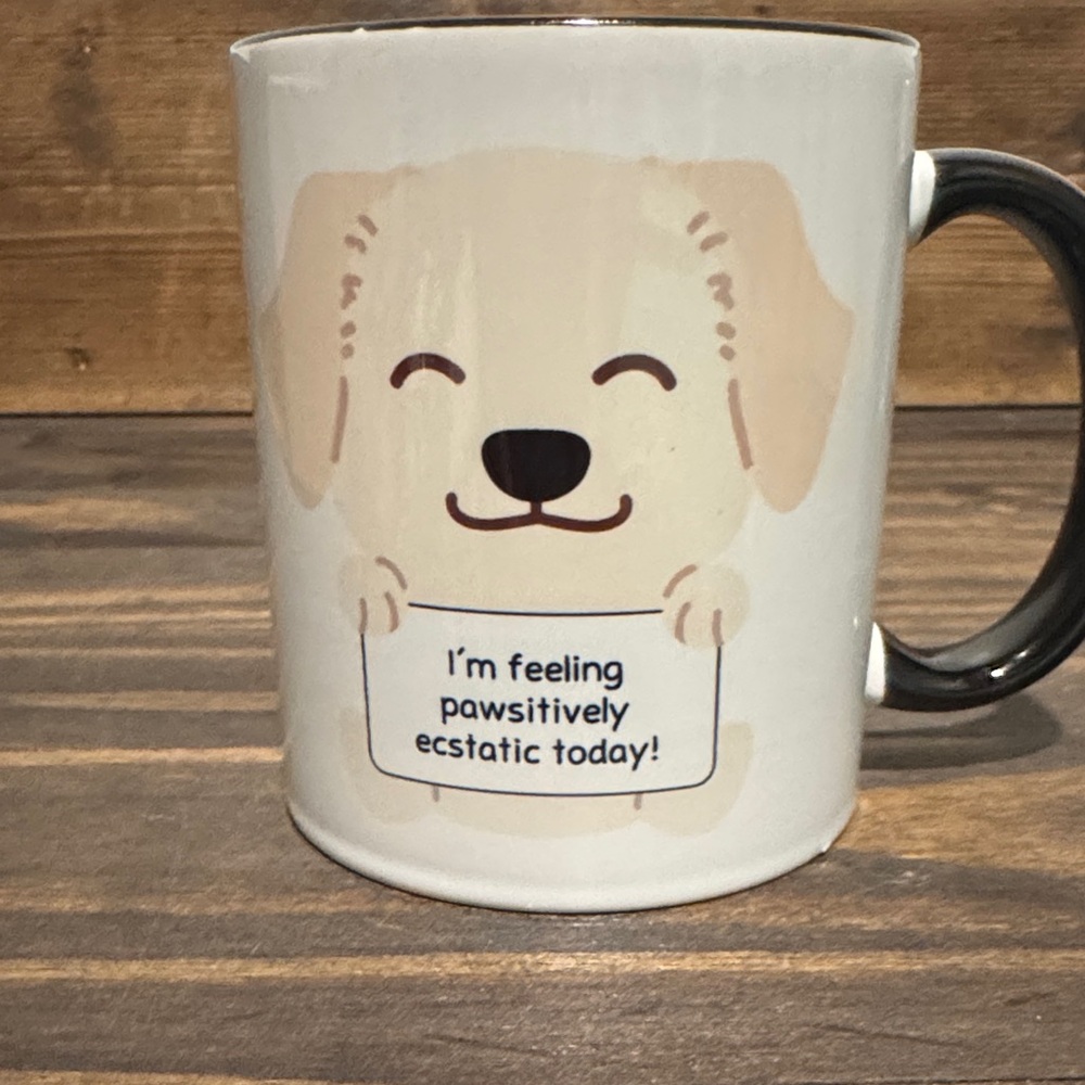 Charming Dog Mug - Cream and Black